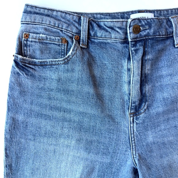 Pistola Lennon High Rise Straight Leg Distressed Stretch Jeans-Medium Wash-Sz 32 - Picture 2 of 14